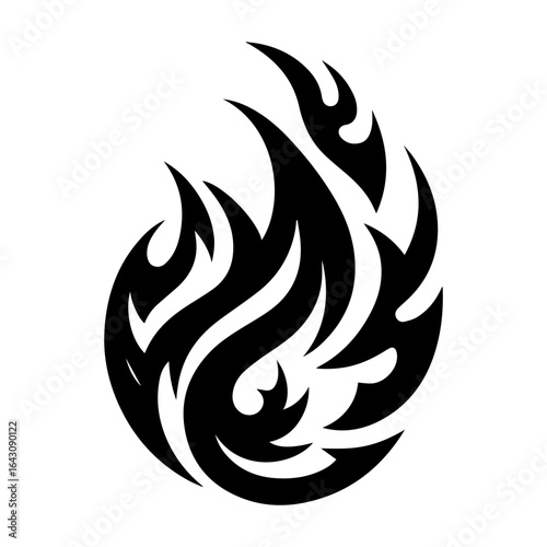 nine unique black flame icon