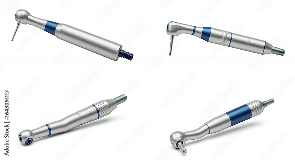 Fototapeta premium Dental handpieces displayed against white background