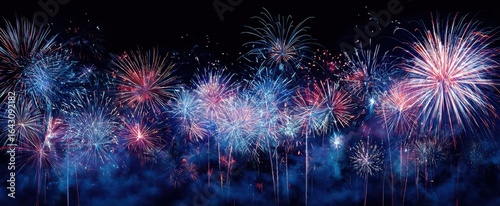 The Vibrant Display of Colorful Fireworks Illuminating the Night Sky
