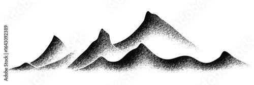 Vector sketch, mountain landscape, imitation of a pencil drawing