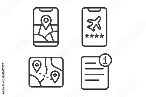 Navigation tools and travel information design elements for mobile applications