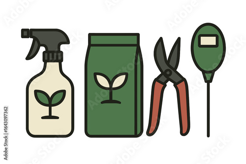 Gardening tools and supplies for nurturing healthy plants in residential spaces