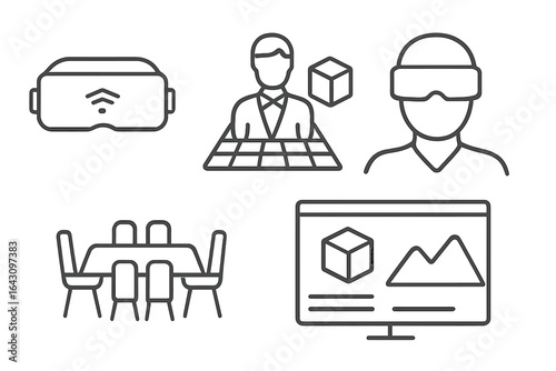 Innovative virtual reality technology enhancing design and architecture collaboration in a modern workspace