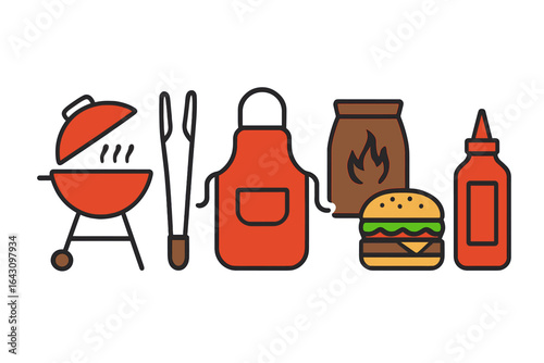 Grilling tools and barbecue essentials for a summer cookout celebration