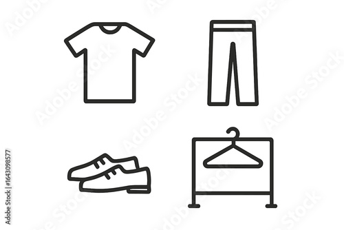 Clothing items displayed on a simple backdrop showcasing casual wear for everyday use