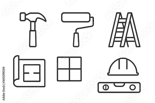 Tools for home improvement projects featured in a creative design layout at a construction site