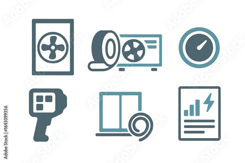 Various tools and equipment used for air quality monitoring and analysis purposes in indoor environments