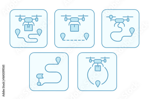 Drone delivery service demonstrates efficient package navigation through digital routes and mapping technology for timely logistics
