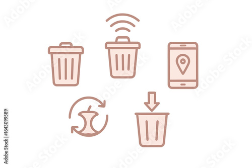 Illustrative graphic showcasing digital waste management concepts and smart technology integration for efficient disposal systems