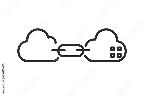 Cloud connection linking two storage systems in a simplified digital design