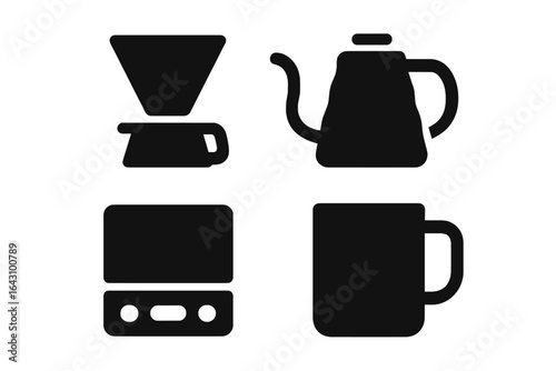 Brewing tools for a perfect cup of coffee in a cozy kitchen setting