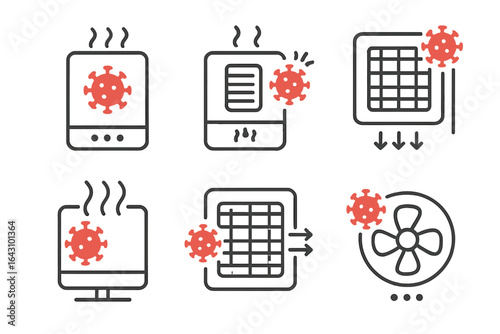 Understanding virus transmission through air conditioning systems in indoor spaces
