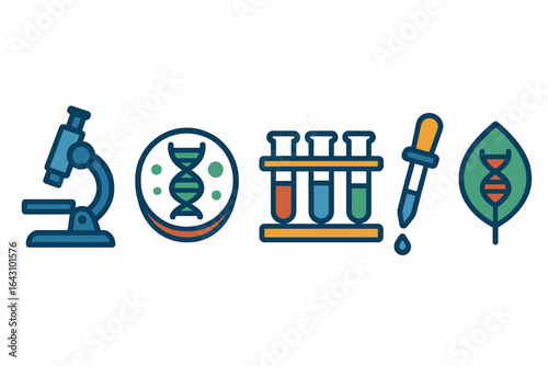 Educational representation of scientific tools and processes related to genetics in a laboratory setting