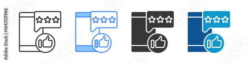 Positive Review Icon Set Multiple Style Collection