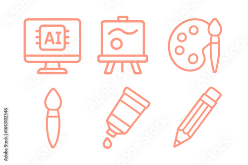 Creating art with technology and traditional tools in a modern workspace