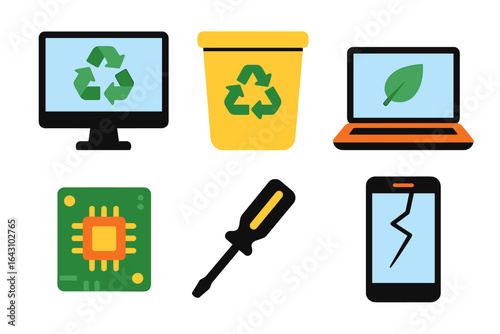 Recycling electronics and technology equipment for sustainable use at home or office