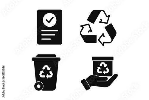 Symbols of recycling and waste management promoting sustainable practices in environmental conservation