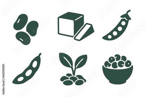 Variety of legumes and plant-based food items displayed artistically against a clean backdrop