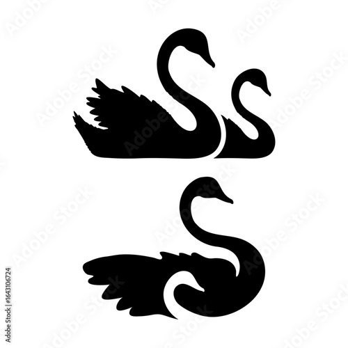 Wallpaper Mural silhouette Swan Vector Torontodigital.ca