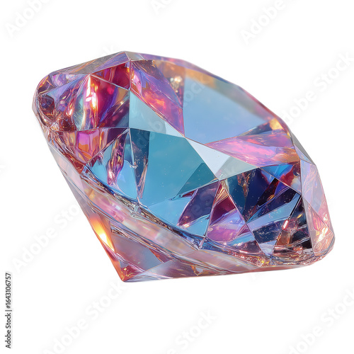 Beautiful jewel 3d rendering icon illustration PNG. cartoon minimal style diamond on transparent isolated background.