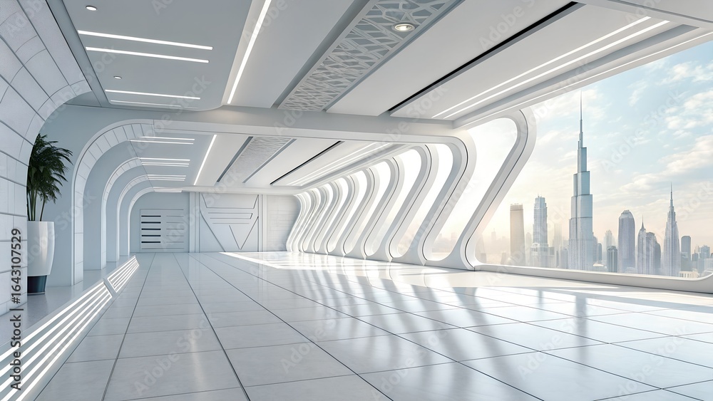 Obraz premium empty corridor in modern building