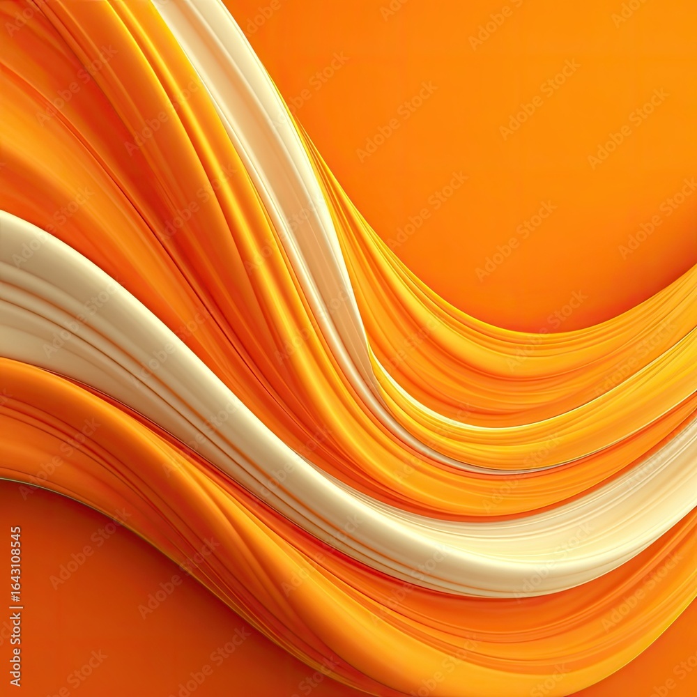 Obraz premium Abstract swirling forms of orange and cream