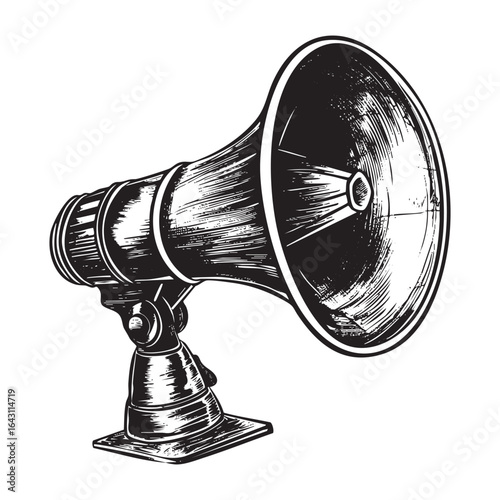 Vector Illustration of a Megaphone on a Stand for Announcements and Public Speaking