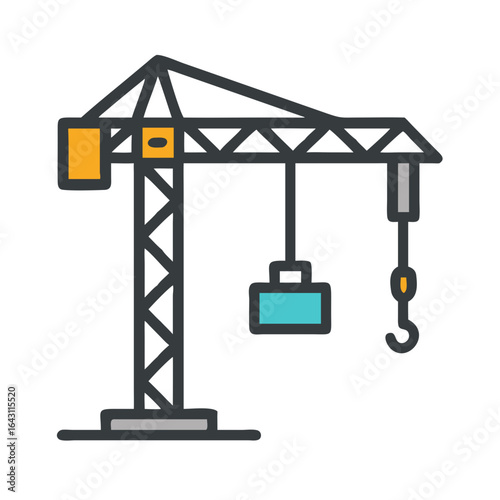 Construction crane icon design.