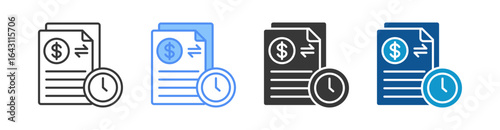 Salary Icon Set Multiple Style Collection