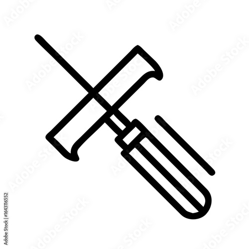 Engraved tool mark icon design.