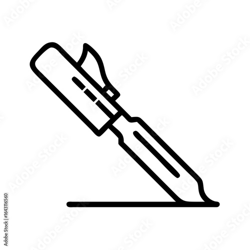 Engraved tool mark icon design.