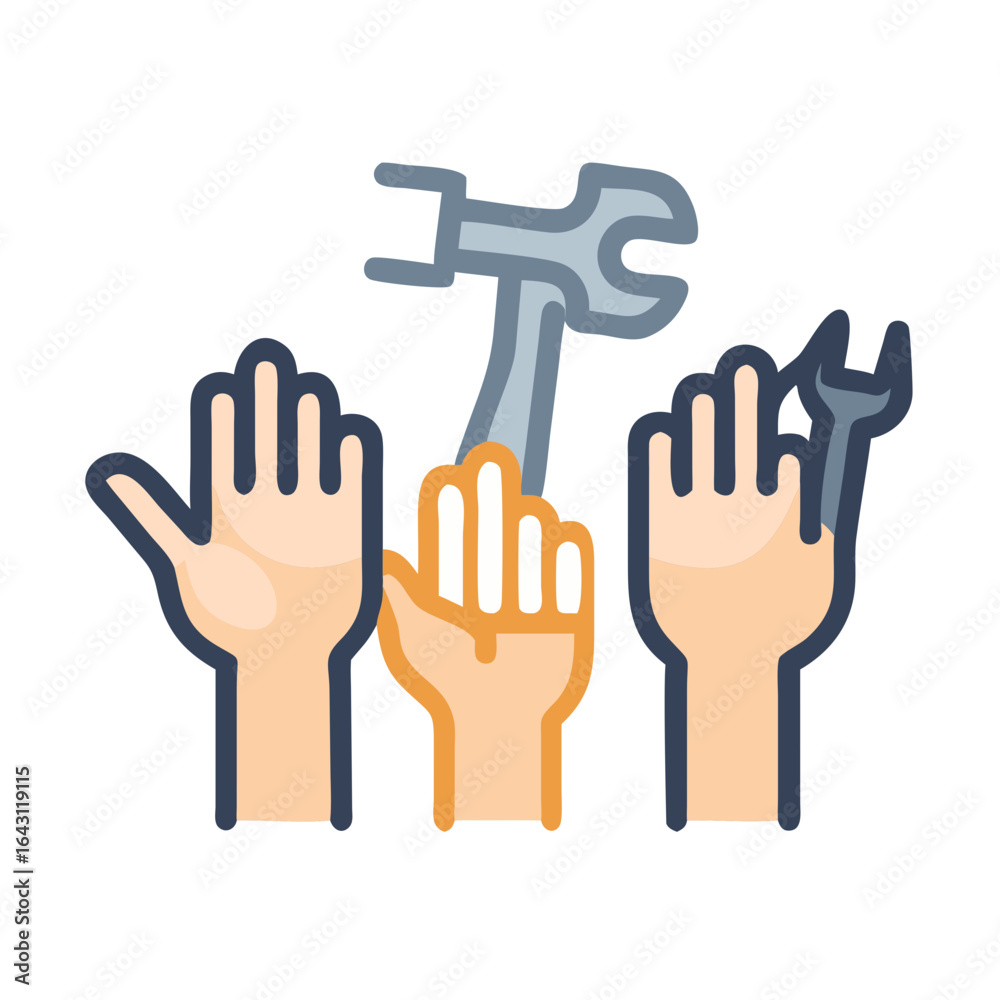 Obraz premium Hands tools icon design.