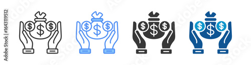 Wages Icon Set Multiple Style Collection