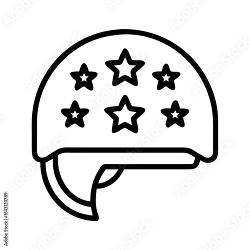 Helmet stars icon design.