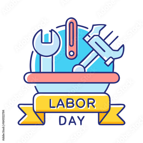 Labor holiday tools icon design.