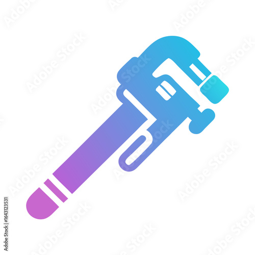 Large pipe wrench icon design.