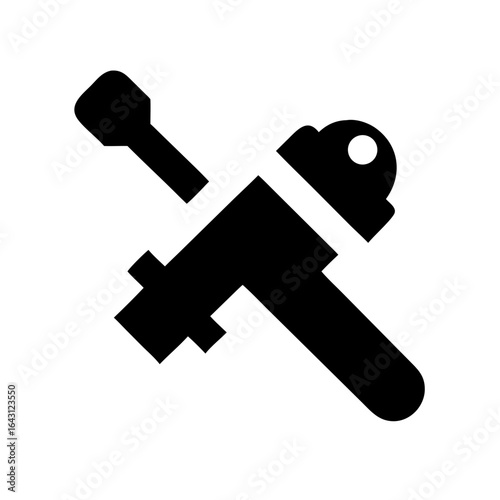 Large pipe wrench icon design.