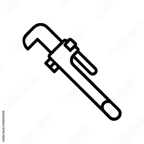 Large pipe wrench icon design.