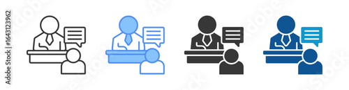 Interview Icon Set Multiple Style Collection