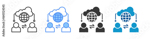 Outsourcing Icon Set Multiple Style Collection