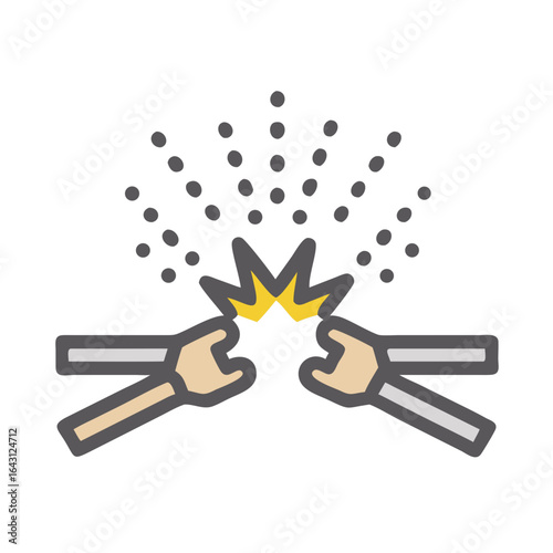 Metal spark icon design.