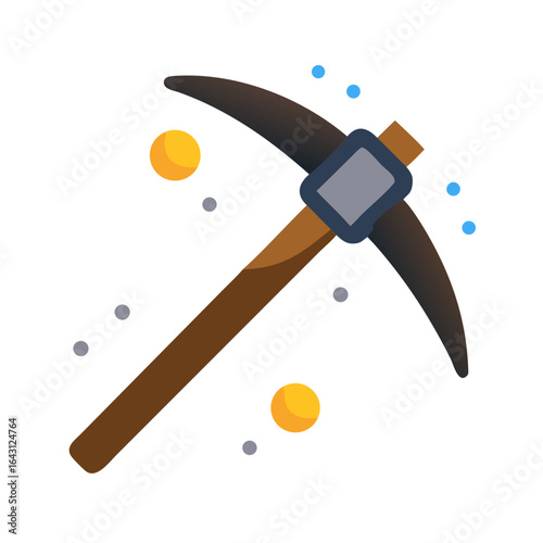 Mining pickaxe icon design.