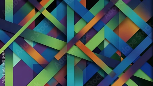 Wallpaper Mural Abstract Lines and Colors: Dynamic interplay of colored lines creating a modern and captivating abstract design, with vivid hues and diagonal forms to engage and inspire. Torontodigital.ca