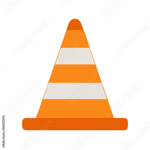 Orange traffic cone icon design.