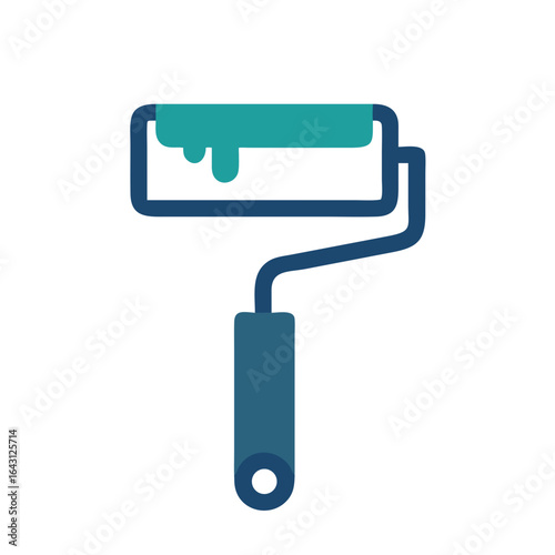 Paint roller brush icon design.