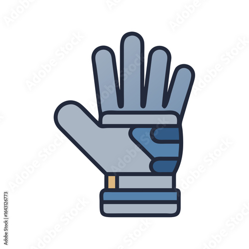 Protective steel glove icon design.
