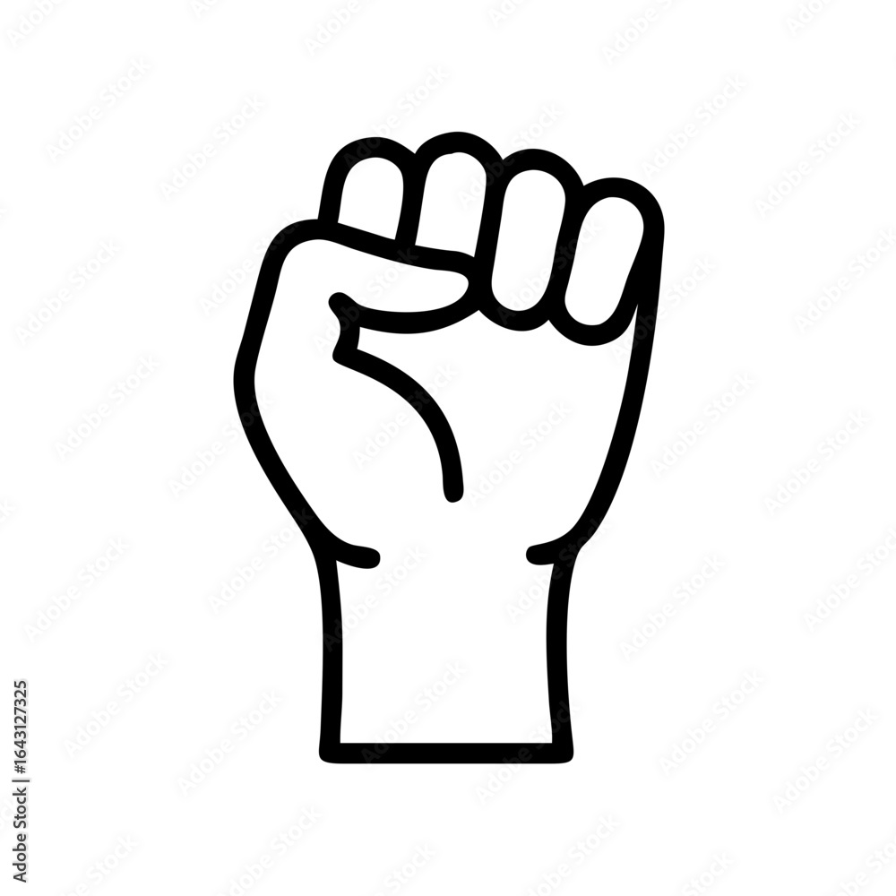 Obraz premium Raised labor fist icon design.