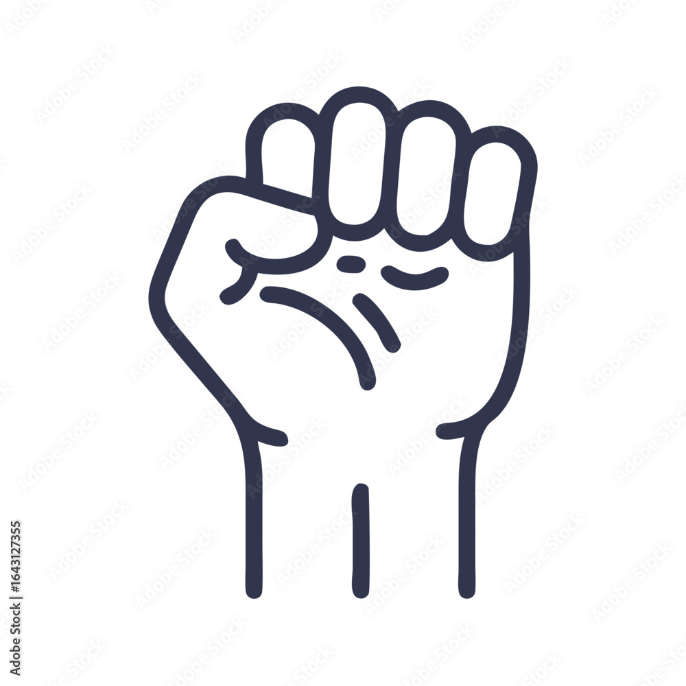 Obraz premium Raised labor fist icon design.