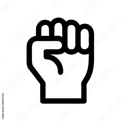Raised labor fist icon design.