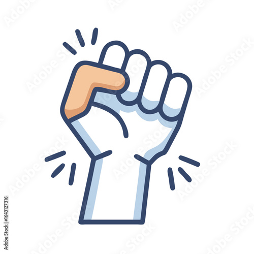 Raised labor fist icon design.